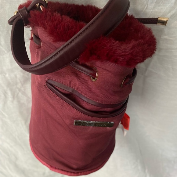 Faux Fur Crossbody  Bag  Red - Picture 5 of 17